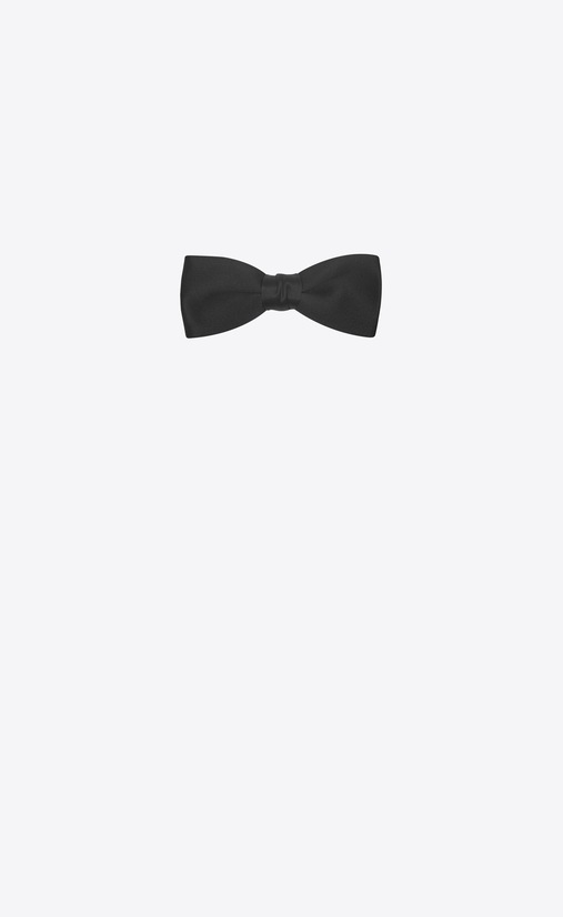 Yves bow tie in black silk satin